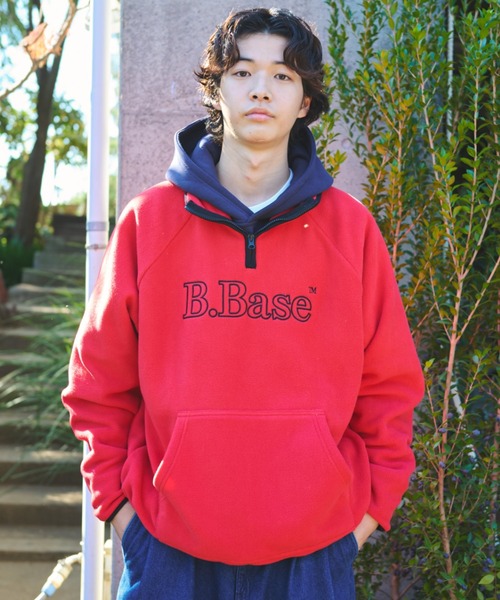 B.Base Framed Stitch Half-Zip Fleece / B.Baseフレームドステッチ
