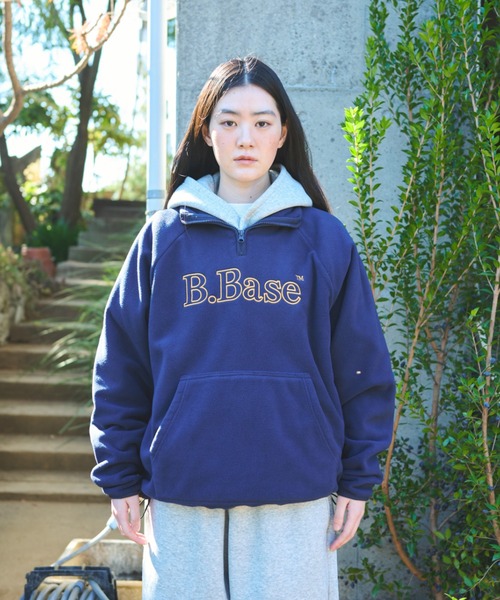 B.Base Framed Stitch Half-Zip Fleece / B.Baseフレームドステッチ