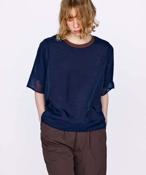 Kelen(ケレン)の「「KELEN / ケレン」シアーレイヤードトップス(Tシャツ/カットソー・レディース・チャコールグレー/オフホワイト/ベージュ/ネイビー・S/M)」の10枚目の写真