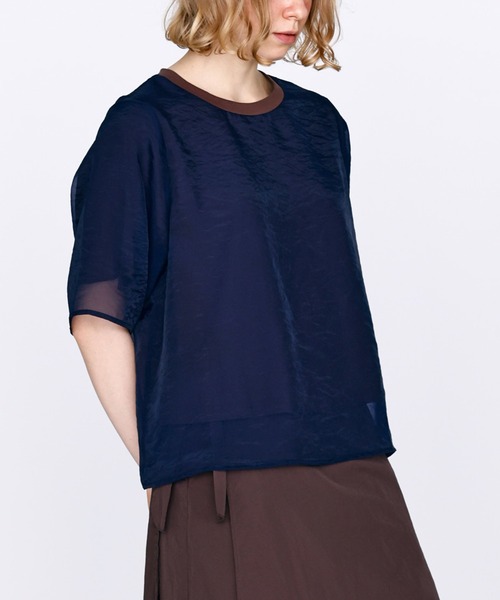 Kelen(ケレン)の「「KELEN / ケレン」シアーレイヤードトップス(Tシャツ/カットソー・レディース・チャコールグレー/オフホワイト/ベージュ/ネイビー・S/M)」の12枚目の写真