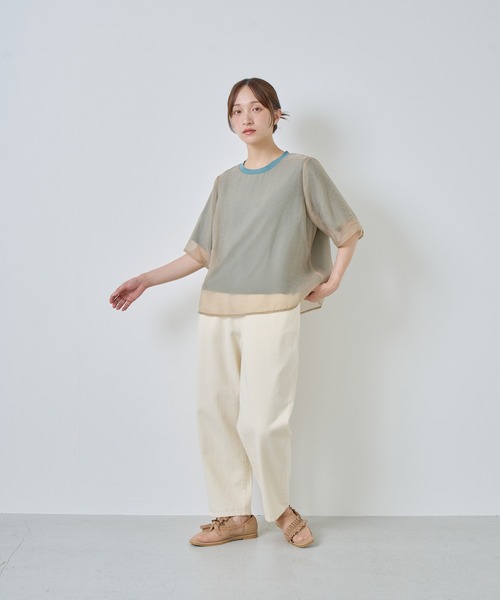 Kelen(ケレン)の「「KELEN / ケレン」シアーレイヤードトップス(Tシャツ/カットソー・レディース・チャコールグレー/オフホワイト/ベージュ/ネイビー・S/M)」の13枚目の写真