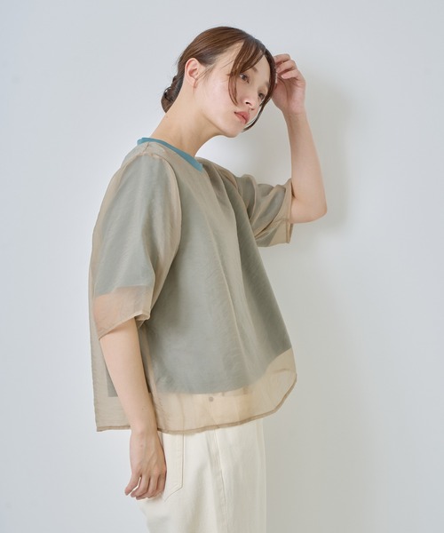 Kelen(ケレン)の「「KELEN / ケレン」シアーレイヤードトップス(Tシャツ/カットソー・レディース・チャコールグレー/オフホワイト/ベージュ/ネイビー・S/M)」の20枚目の写真