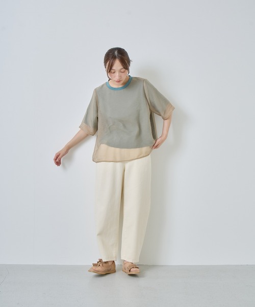 Kelen(ケレン)の「「KELEN / ケレン」シアーレイヤードトップス(Tシャツ/カットソー・レディース・チャコールグレー/オフホワイト/ベージュ/ネイビー・S/M)」の21枚目の写真