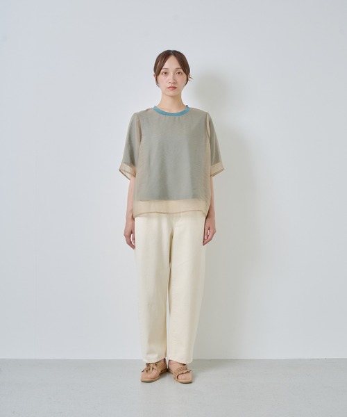Kelen(ケレン)の「「KELEN / ケレン」シアーレイヤードトップス(Tシャツ/カットソー・レディース・チャコールグレー/オフホワイト/ベージュ/ネイビー・S/M)」の22枚目の写真