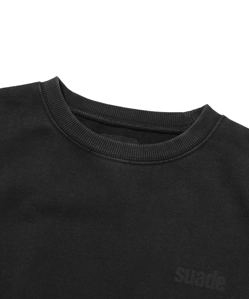 suade（スエード）の「CROPPED WASHED CREWNECK [WASHING BLACK]（スウェット・レディース・その他・SMALL/LARGE）」の3枚目の写真