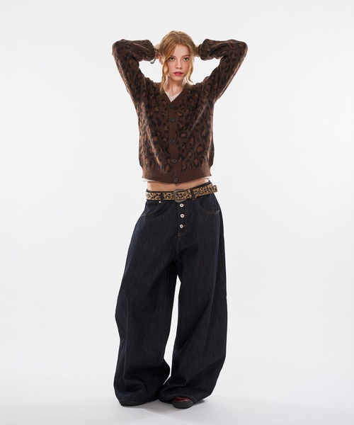 WISH FOR EVER(ウィッシュフォーエバー)の「【 3color / 3size 】LEOPARD JACQUARD CARDIGAN(カーディガン/ボレロ・メンズ・ブラウン系/マスタード/ブルー系・LARGE/MEDIUM/SMALL)」の7枚目の写真