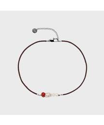 KIMZISU（キムジス）の「Stone Combi Necklace - Pearl Trio _ RED（ネックレス・レディース）」