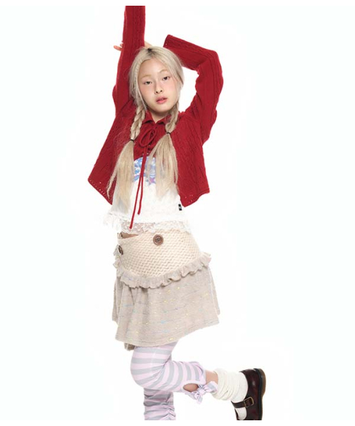 youthbath(ユースバース)の「Lace-Up Shawl Collar Cardigan_red(カーディガン/ボレロ・レディース・その他・SMALL/MEDIUM)」の8枚目の写真