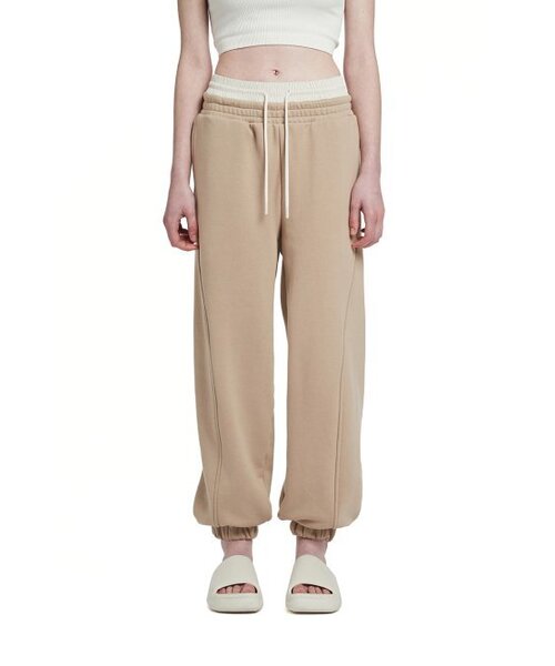 TRUNK PROJECT(トランクプロジェクト)の「Double waistband Lounge Pants_Beige(スウェットパンツ・レディース・ベージュ・MEDIUM/SMALL/X-SMALL)」の1枚目の写真