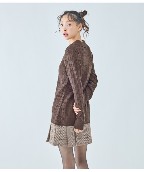 PEACH JOHN（ピーチジョン）の「プリーツ切替ミニワンピース（ワンピース・レディース・ブラウン/チャコール・ONE SIZE）」の20枚目の写真