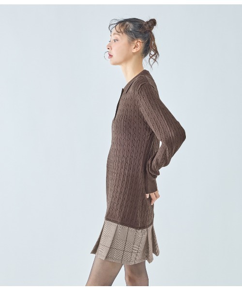 PEACH JOHN（ピーチジョン）の「プリーツ切替ミニワンピース（ワンピース・レディース・ブラウン/チャコール・ONE SIZE）」の21枚目の写真