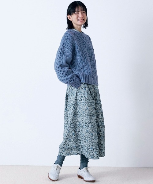 Sunny clouds（サニークラウズ）の「サニークラウズ　ｆｅａｔ．　早川ちひろ　冬の花畑ワンピース〈レディース〉（ワンピース・レディース・ブルー系その他・MP/3L/LL/L/M）」の9枚目の写真