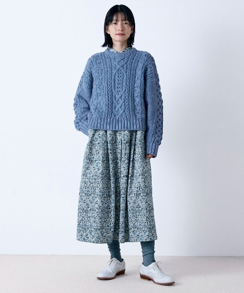 Sunny clouds（サニークラウズ）の「サニークラウズ　ｆｅａｔ．　早川ちひろ　冬の花畑ワンピース〈レディース〉（ワンピース・レディース・ブルー系その他・MP/3L/LL/L/M）」の5枚目の写真