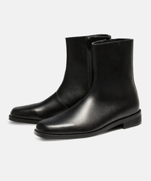 CUSTOMADE（カスタムエイド）の「4cm Calfskin Square Toe Zipper Boots Daniel (CR0086BK)（ブーツ・メンズ）」