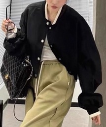 SHOUYO（ショウヨウ）の「ボリュームスリーブブルゾン／ショート丈丸みシルエット／スナップボタン（MA-1）」