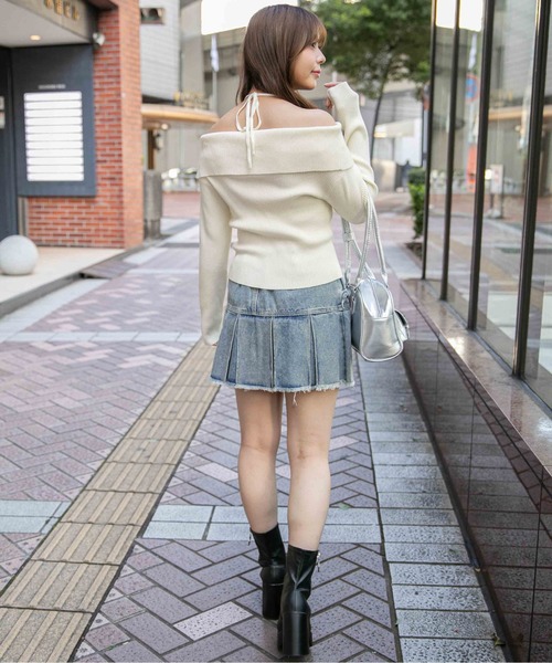 GORGE（ゴージ）の「《デカ襟×ダブルジップ》大人可愛いリブトップス カーディガン（カーディガン/ボレロ・レディース・アイボリー/ダークブラウン/ブラック/チャコール・F）」の7枚目の写真