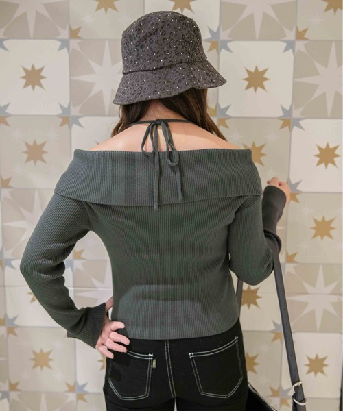GORGE（ゴージ）の「《デカ襟×ダブルジップ》大人可愛いリブトップス カーディガン（カーディガン/ボレロ・レディース・アイボリー/ダークブラウン/ブラック/チャコール・F）」の10枚目の写真