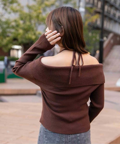 GORGE（ゴージ）の「《デカ襟×ダブルジップ》大人可愛いリブトップス カーディガン（カーディガン/ボレロ・レディース・アイボリー/ダークブラウン/ブラック/チャコール・F）」の17枚目の写真