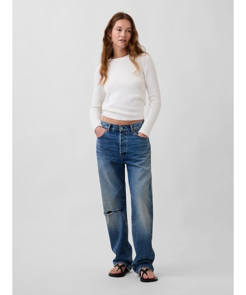 GAP(ギャップ)の「コットン100% ロールネックセーター(ニット/セーター・レディース・ブルー/オフホワイト・XS/S/M/L/XL/XXS)」の7枚目の写真