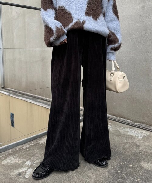 CIAOPANIC TYPY（チャオパニックティピー）の「ベロアリブアソート柄ワイドイージーパンツ（その他パンツ・レディース・グレー/ブラウン/ブラック・MEDIUM/SMALL）」の11枚目の写真