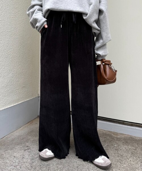 CIAOPANIC TYPY（チャオパニックティピー）の「ベロアリブアソート柄ワイドイージーパンツ（その他パンツ・レディース・グレー/ブラウン/ブラック・MEDIUM/SMALL）」の10枚目の写真