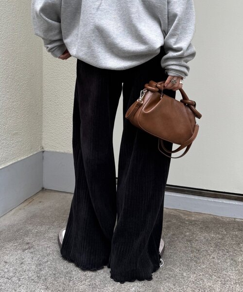 CIAOPANIC TYPY（チャオパニックティピー）の「ベロアリブアソート柄ワイドイージーパンツ（その他パンツ・レディース・グレー/ブラウン/ブラック・MEDIUM/SMALL）」の9枚目の写真