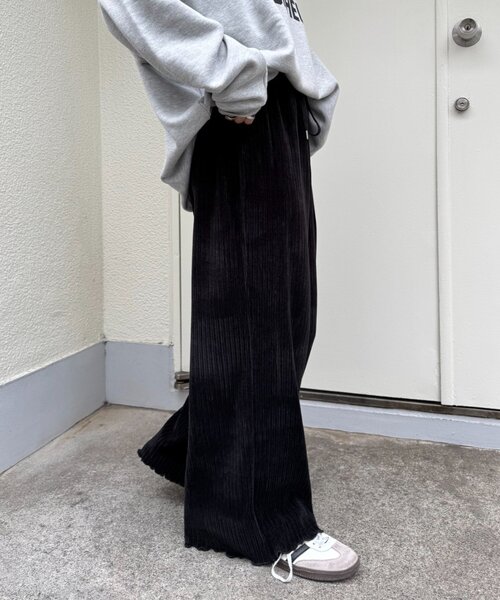CIAOPANIC TYPY（チャオパニックティピー）の「ベロアリブアソート柄ワイドイージーパンツ（その他パンツ・レディース・グレー/ブラウン/ブラック・MEDIUM/SMALL）」の8枚目の写真