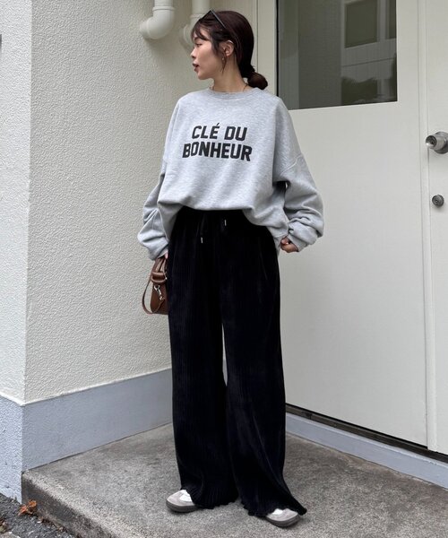 CIAOPANIC TYPY（チャオパニックティピー）の「ベロアリブアソート柄ワイドイージーパンツ（その他パンツ・レディース・グレー/ブラウン/ブラック・MEDIUM/SMALL）」の6枚目の写真