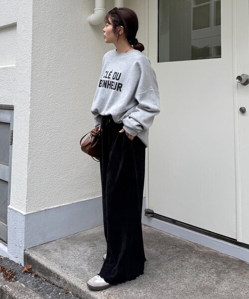 CIAOPANIC TYPY（チャオパニックティピー）の「ベロアリブアソート柄ワイドイージーパンツ（その他パンツ・レディース・グレー/ブラウン/ブラック・MEDIUM/SMALL）」の5枚目の写真