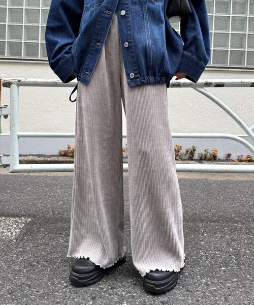 CIAOPANIC TYPY（チャオパニックティピー）の「ベロアリブアソート柄ワイドイージーパンツ（その他パンツ・レディース・グレー/ブラウン/ブラック・MEDIUM/SMALL）」の21枚目の写真