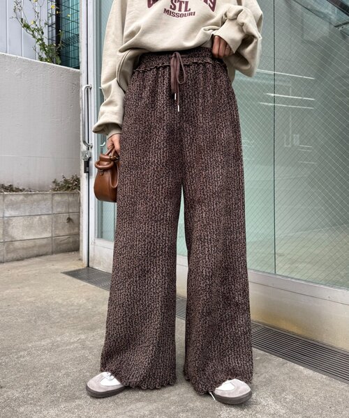 CIAOPANIC TYPY（チャオパニックティピー）の「ベロアリブアソート柄ワイドイージーパンツ（その他パンツ・レディース・グレー/ブラウン/ブラック・MEDIUM/SMALL）」の15枚目の写真