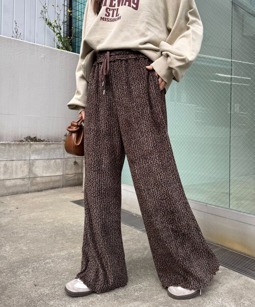 CIAOPANIC TYPY（チャオパニックティピー）の「ベロアリブアソート柄ワイドイージーパンツ（その他パンツ・レディース・グレー/ブラウン/ブラック・MEDIUM/SMALL）」の14枚目の写真