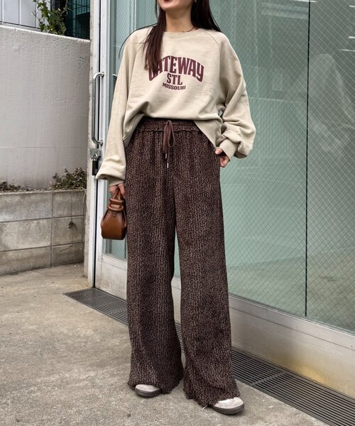 CIAOPANIC TYPY（チャオパニックティピー）の「ベロアリブアソート柄ワイドイージーパンツ（その他パンツ・レディース・グレー/ブラウン/ブラック・MEDIUM/SMALL）」の13枚目の写真