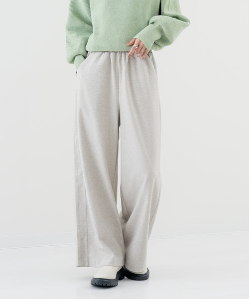 refinedworks（リファインドワークス）の「【refinedworks】起毛 素材の ワイドパンツ（その他パンツ・レディース・ベージュ/チャコールグレー・FREE）」の3枚目の写真