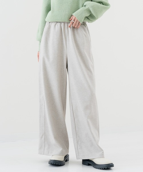 refinedworks（リファインドワークス）の「【refinedworks】起毛 素材の ワイドパンツ（その他パンツ・レディース・ベージュ/チャコールグレー・FREE）」の4枚目の写真