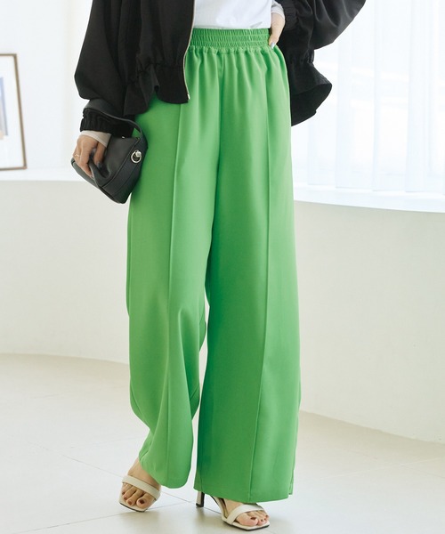 LAVEANGE(ラビアンジェ)の「カラーワイドパンツ(その他パンツ・レディース・ライトブルー/グリーン/ピンク・5L/4L/3L/LL/M)」の1枚目の写真