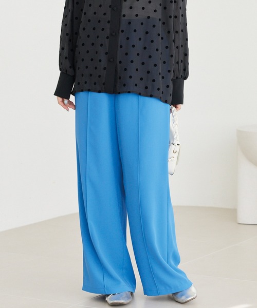 LAVEANGE(ラビアンジェ)の「カラーワイドパンツ(その他パンツ・レディース・ライトブルー/グリーン/ピンク・5L/4L/3L/LL/M)」の2枚目の写真