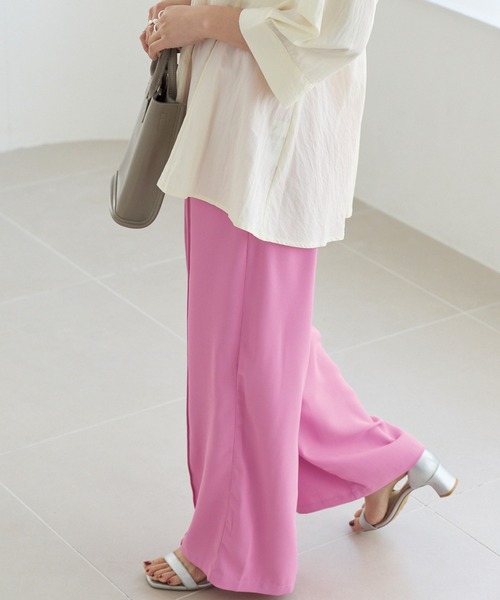 LAVEANGE(ラビアンジェ)の「カラーワイドパンツ(その他パンツ・レディース・ライトブルー/グリーン/ピンク・5L/4L/3L/LL/M)」の7枚目の写真
