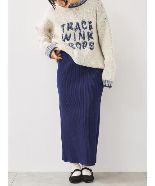 SM2（エスエムツー）の「リブニットスカート（スカート・レディース・グレー/ネイビー/ブラック・F）」の4枚目の写真