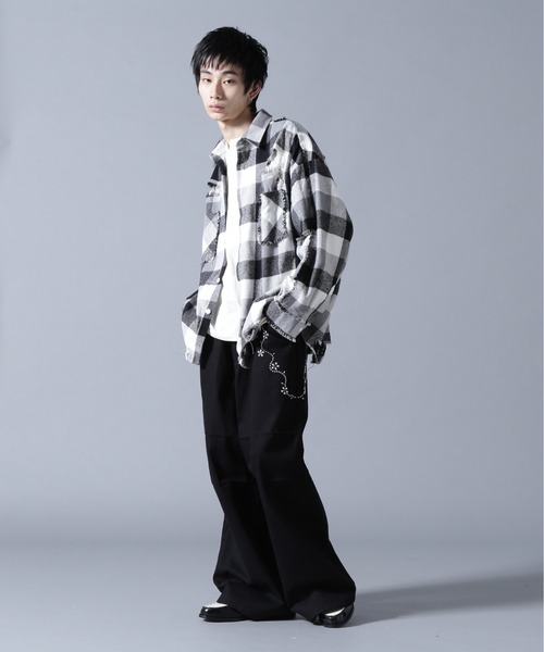 DANKE SCHON（ダンケシェーン）の「DankeSchon/ダンケシェーン/FLANNEL DAMAGE SHIRTS BLOCK（シャツ/ブラウス・メンズ・ブルー/レッド/ブラック・L/M）」の4枚目の写真