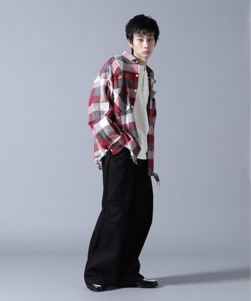 DANKE SCHON（ダンケシェーン）の「DankeSchon/ダンケシェーン/FLANNEL DAMAGE SHIRTS BLOCK（シャツ/ブラウス・メンズ・ブルー/レッド/ブラック・L/M）」の9枚目の写真