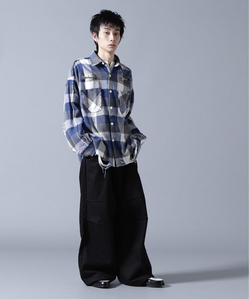 DANKE SCHON（ダンケシェーン）の「DankeSchon/ダンケシェーン/FLANNEL DAMAGE SHIRTS BLOCK（シャツ/ブラウス・メンズ・ブルー/レッド/ブラック・L/M）」の14枚目の写真