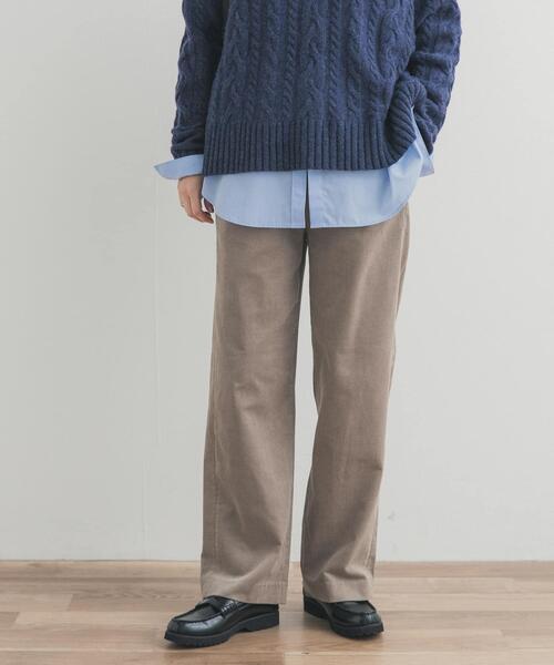 URBAN RESEARCH DOORS(アーバンリサーチドアーズ)の「『UR TECH』コーデュロイイージーパンツ|冬服/暖かい/吸光発熱/ウエストゴム/お出かけ/カジュアル(その他パンツ・レディース・ベージュ/アイボリー・MEDIUM/SMALL)」の1枚目の写真