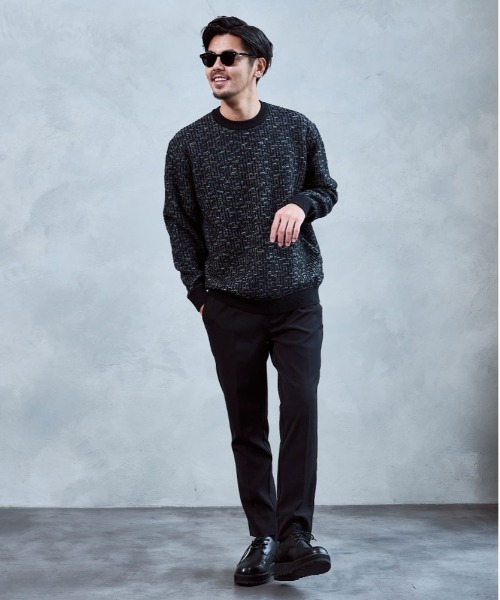 BENUSTA(ベヌスタ)の「『BENUSTA/ベヌスタ』柄編みニット【GC】(ニット/セーター・メンズ・ブラック・XL/L)」の4枚目の写真