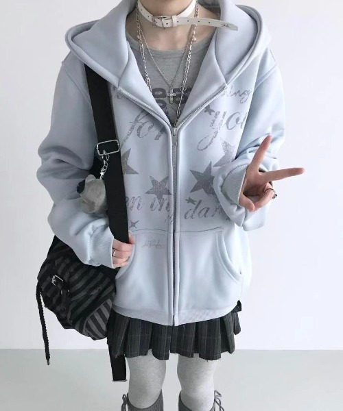 希少！Abbey Dawn 星柄スカル パーカー M Y2K 希少！Abbey Dawn 星柄