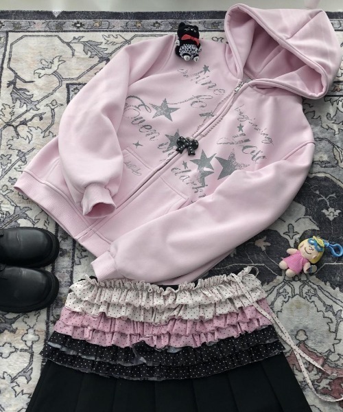 希少！Abbey Dawn 星柄スカル パーカー M Y2K 希少！Abbey Dawn 星柄