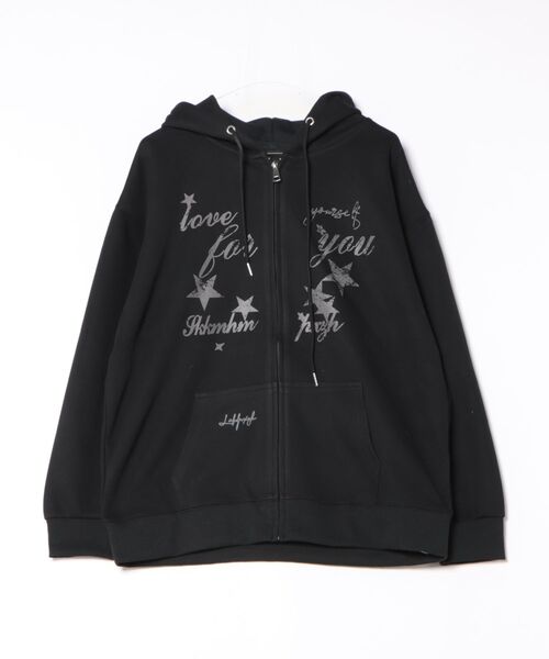 DIAVEL（ディアベル）の「【3色展開】Y2Kムード全開 星柄プリント オーバーサイズZIPフーディ（パーカー・レディース・ピンク/ブラック/ブルー・M）」の10枚目の写真