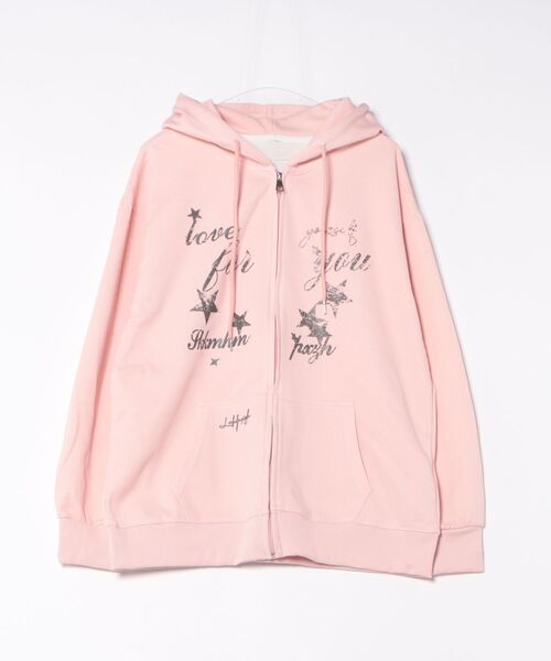 DIAVEL（ディアベル）の「【3色展開】Y2Kムード全開 星柄プリント オーバーサイズZIPフーディ（パーカー・レディース・ピンク/ブラック/ブルー・M）」の12枚目の写真