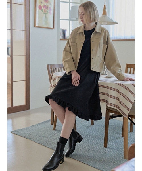 AVANT-G(アバン)の「Color Stitch Trucker Jacket - BEIGE(その他アウター・レディース・その他・FREE)」の2枚目の写真