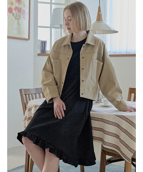 AVANT-G(アバン)の「Color Stitch Trucker Jacket - BEIGE(その他アウター・レディース・その他・FREE)」の5枚目の写真
